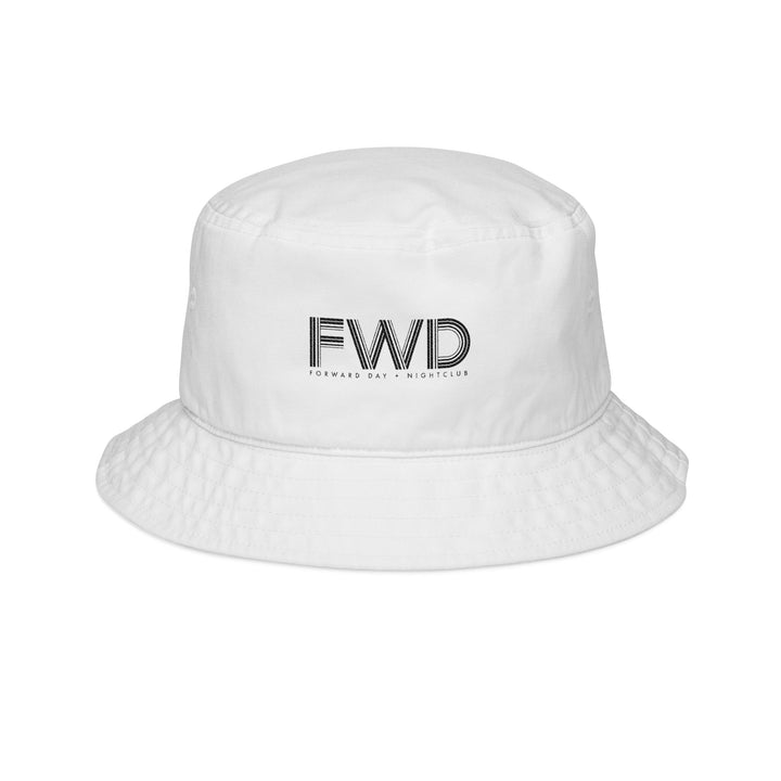 Embroidered FWD Bucket Hat — White